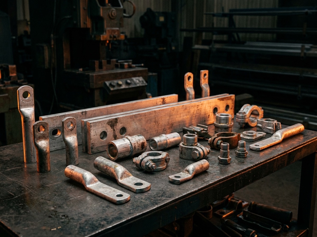Aluminium components for electrical fittings